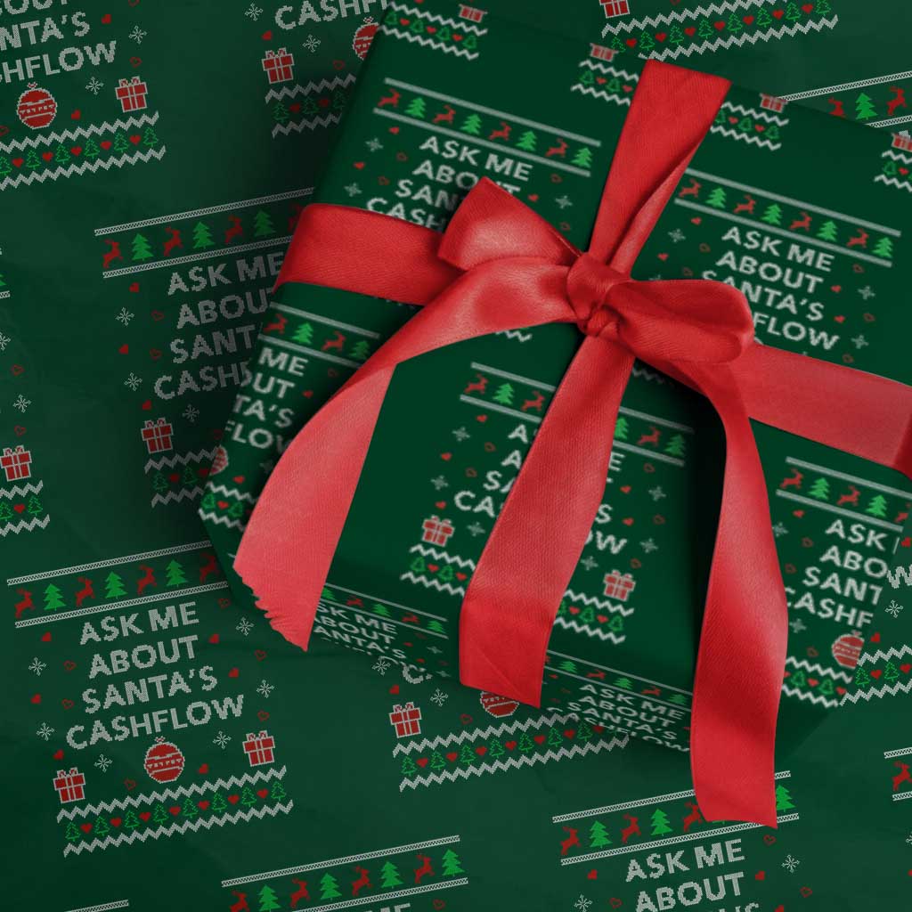Funny Xmas Accountant Wrapping Paper Roll Ask Me About Santas Cash Flow Ugly Sweater