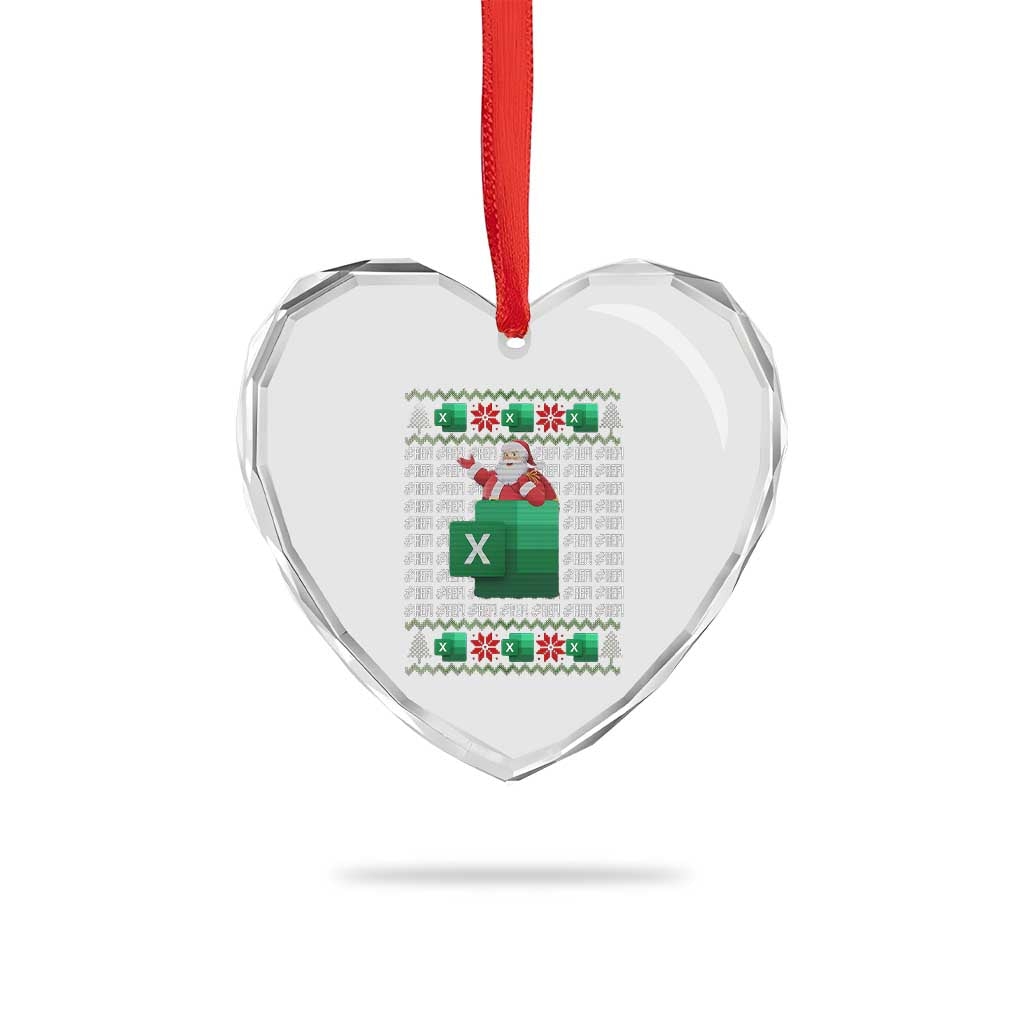 Funny Xmas Accountant Heart Crystal Glass Ornament Excel REF Error Spreadsheet Santa Gift - Wonder Print Shop