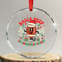 Funny Xmas American Football Crystal Glass Ornament Balls Deep In Christmas Spirit Game Day - Wonder Print Shop