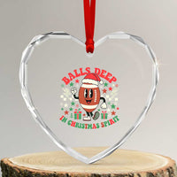 Funny Xmas American Football Heart Crystal Glass Ornament Balls Deep In Christmas Spirit Game Day - Wonder Print Shop
