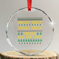 Funny Xmas Anti Couple Crystal Glass Ornament Single Bells Single All The Way TS11