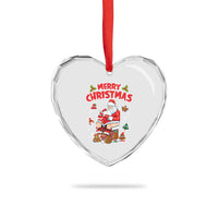 Funny Xmas Bad Santa Heart Crystal Glass Ornament Santa Pooping Down The Chimney - Wonder Print Shop