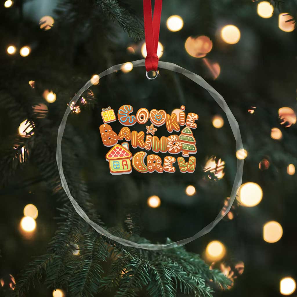 Funny Xmas Baking Crystal Glass Ornament Cookie Baking Crew Family Matching TS11
