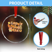Funny Xmas Baking Crystal Glass Ornament Cookie Baking Crew Family Matching TS11