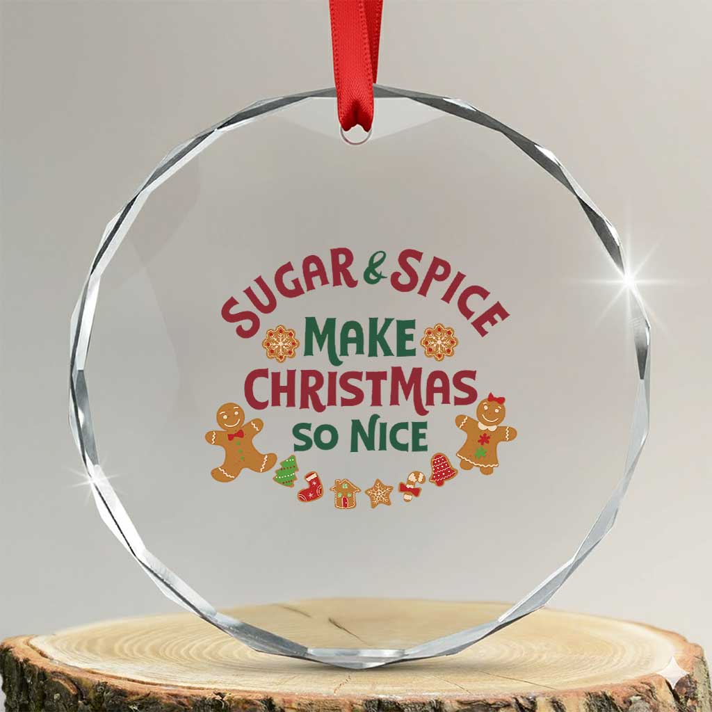 Funny Xmas Baking Crystal Glass Ornament Sugar And Spice Make Xmas So Nice Gingerbread TS11