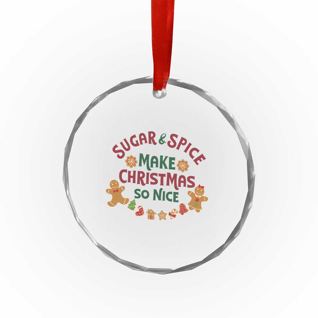 Funny Xmas Baking Crystal Glass Ornament Sugar And Spice Make Xmas So Nice Gingerbread TS11