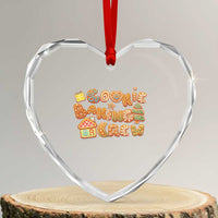 Funny Xmas Baking Heart Crystal Glass Ornament Cookie Baking Crew Family Matching - Wonder Print Shop