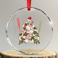 Funny Xmas Baseball Crystal Glass Ornament Santa Sports Balls Snow Xmas Tree TS11