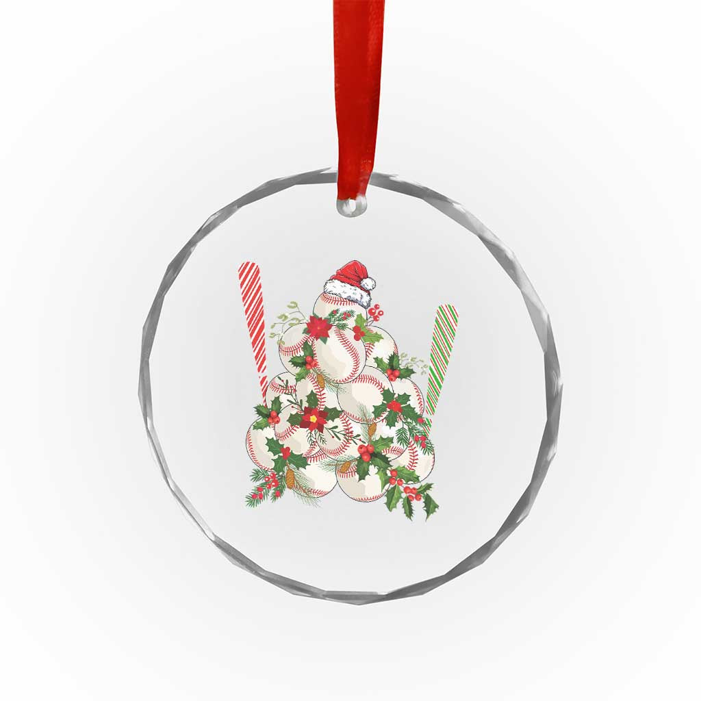 Funny Xmas Baseball Crystal Glass Ornament Santa Sports Balls Snow Xmas Tree TS11