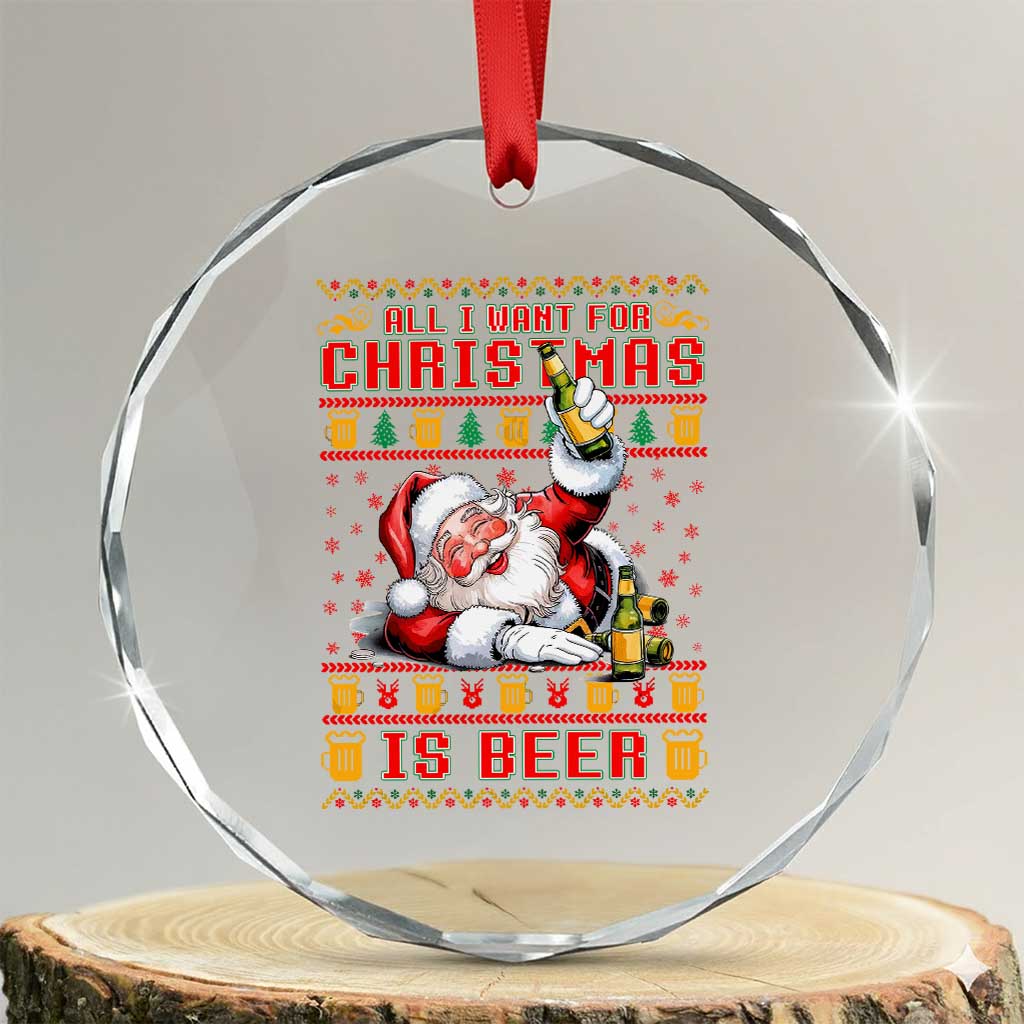 Funny Xmas Beer Crystal Glass Ornament It's the Most Wonderful Time For A Beer TS09