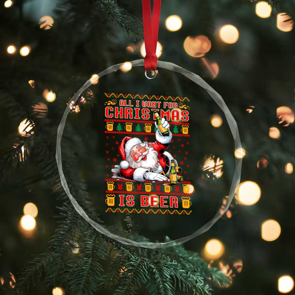 Funny Xmas Beer Crystal Glass Ornament It's the Most Wonderful Time For A Beer TS09