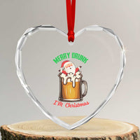 Funny Xmas Beer Heart Crystal Glass Ornament Merry Drunk I'm Xmas Wasted Santa - Wonder Print Shop