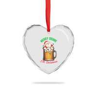 Funny Xmas Beer Heart Crystal Glass Ornament Merry Drunk I'm Xmas Wasted Santa - Wonder Print Shop