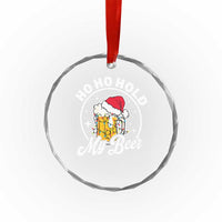 Funny Xmas Beers Crystal Glass Ornament Ho Ho Hold My Beer Vintage Mug Santa Hat TS11