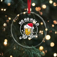 Funny Xmas Beers Crystal Glass Ornament Ho Ho Hold My Beer Vintage Mug Santa Hat TS11