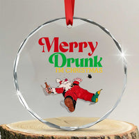 Funny Xmas Beers Crystal Glass Ornament Merry Drunk I'm Christmas Santa TS11