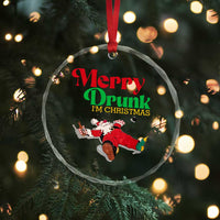 Funny Xmas Beers Crystal Glass Ornament Merry Drunk I'm Christmas Santa TS11