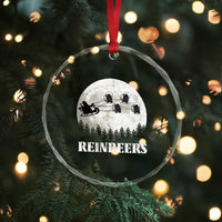 Funny Xmas Beers Crystal Glass Ornament Reinbeers Santa Sleigh Moon TS11