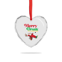 Funny Xmas Beers Heart Crystal Glass Ornament Merry Drunk I'm Christmas Santa - Wonder Print Shop