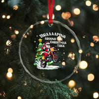 Funny Xmas Biker Crystal Glass Ornament Braaaaping Around The Christmas Tree Dirt Bike Santa TS11