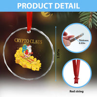 Funny Xmas Bitcoin Crypto Claus Crystal Glass Ornament TS09