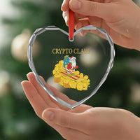 Funny Xmas Bitcoin Crypto Claus Heart Crystal Glass Ornament - Wonder Print Shop