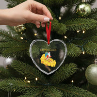 Funny Xmas Bitcoin Crypto Claus Heart Crystal Glass Ornament - Wonder Print Shop