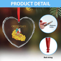 Funny Xmas Bitcoin Crypto Claus Heart Crystal Glass Ornament - Wonder Print Shop