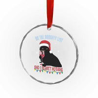 Funny Xmas Black Cat Crystal Glass Ornament On The Naughty List And I Regret Nothing Candy Cane TS11