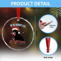 Funny Xmas Black Cat Crystal Glass Ornament On The Naughty List And I Regret Nothing Candy Cane TS11