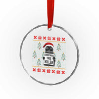 Funny Xmas Black Cat Crystal Glass Ornament Xmas Tree Killer Santa Kitten TS12