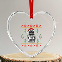 Funny Xmas Black Cat Heart Crystal Glass Ornament Xmas Tree Killer Santa Kitten - Wonder Print Shop