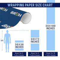 Funny Xmas Bruh Wrapping Paper Roll Candy Cane Santa Hat Festive Xmas Matching