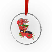 Funny Xmas Cajun Crystal Glass Ornament Triple Heaux Santa Louisiana Map Crawfish TS11