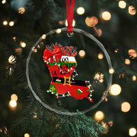 Funny Xmas Cajun Crystal Glass Ornament Triple Heaux Santa Louisiana Map Crawfish TS11