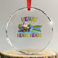 Funny Xmas Cajun Louisiana Crystal Glass Ornament Heaux Heaux Heaux Santa Alligator TS11
