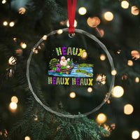 Funny Xmas Cajun Louisiana Crystal Glass Ornament Heaux Heaux Heaux Santa Alligator TS11