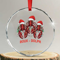 Funny Xmas Cajun Louisiana Crystal Glass Ornament Roux-Dolph Crawfish Reindeers Santa Hat TS11