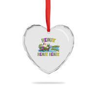Funny Xmas Cajun Louisiana Heart Crystal Glass Ornament Heaux Heaux Heaux Santa Alligator - Wonder Print Shop