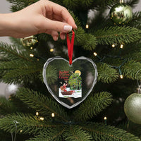 Funny Xmas Cajun Louisiana Heart Crystal Glass Ornament Rockin' Around The Cypress Trees Santa Alligator - Wonder Print Shop