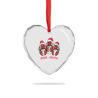 Funny Xmas Cajun Louisiana Heart Crystal Glass Ornament Roux-Dolph Crawfish Reindeers Santa Hat - Wonder Print Shop