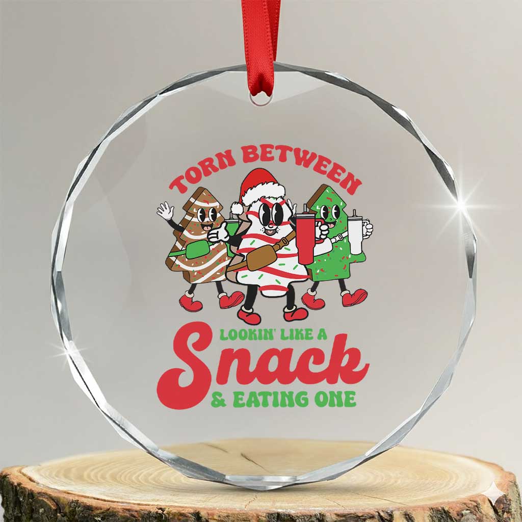 Funny Xmas Cake Crystal Glass Ornament Torn Between Looking' Like a Snack TS09