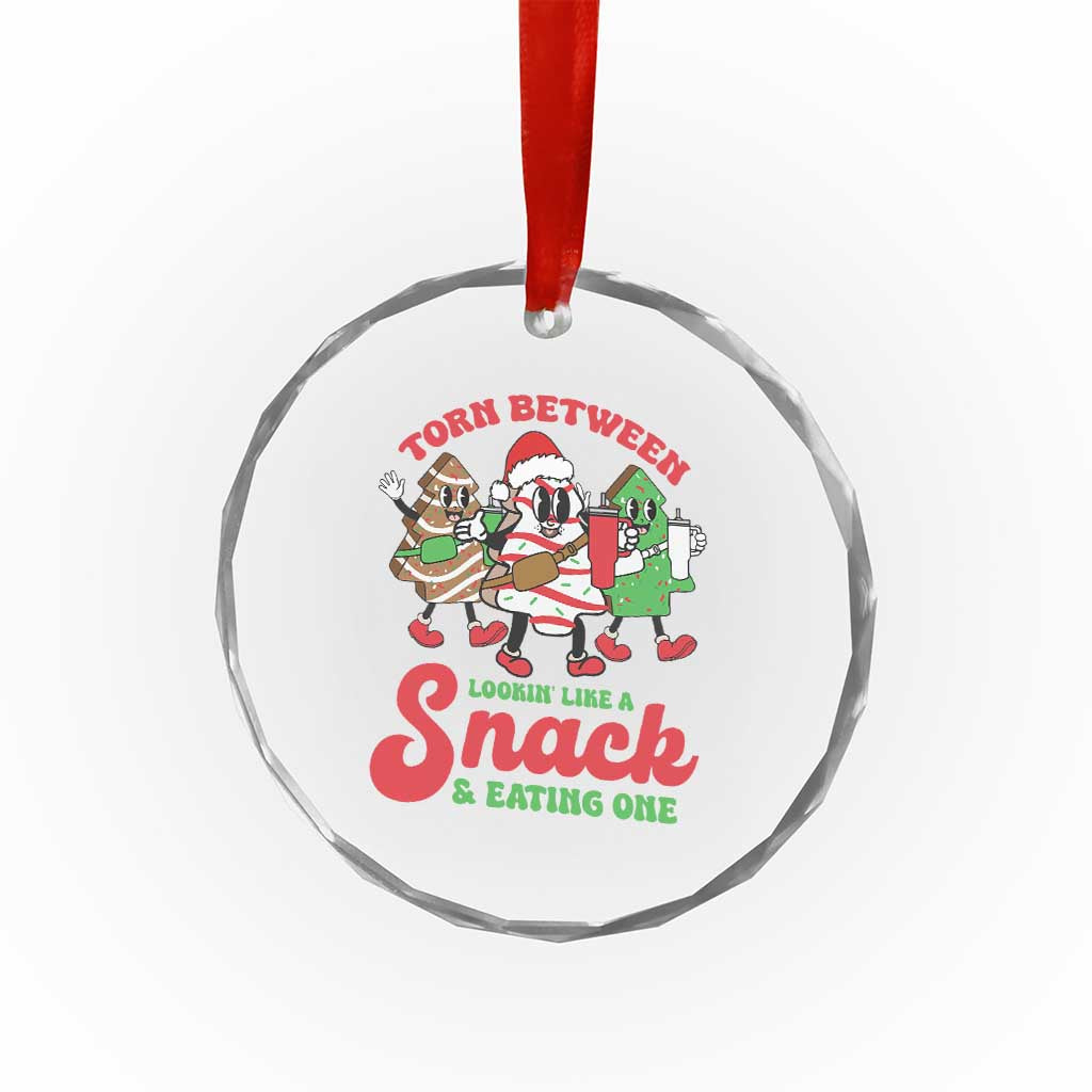 Funny Xmas Cake Crystal Glass Ornament Torn Between Looking' Like a Snack TS09