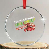 Funny Xmas Candy Cane Crystal Glass Ornament It's Not Gonna Lick Itself TS11