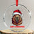 Funny Xmas Capybara Crystal Glass Ornament Capy Xmas Meme Santa Hat - Wonder Print Shop
