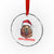 Funny Xmas Capybara Crystal Glass Ornament Capy Xmas Meme Santa Hat - Wonder Print Shop