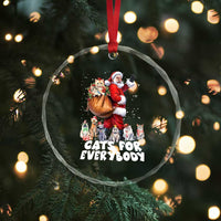Funny Xmas Cat Crystal Glass Ornament Cats For Everybody Xmas Santa Pet TS11