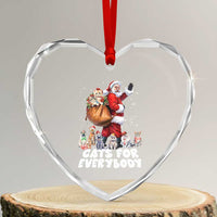 Funny Xmas Cat Heart Crystal Glass Ornament Cats For Everybody Xmas Santa Pet - Wonder Print Shop