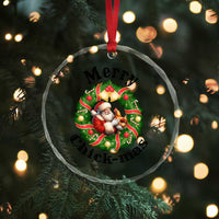 Funny Xmas Chicken Lovers Crystal Glass Ornament Merry Chickmas Santa Gift TS12