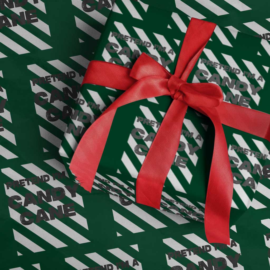 Funny Xmas Costume Wrapping Paper Roll Pretend I'm A Candy Cane